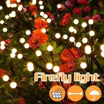 LED Saulės Firefly Šviesos Lauko Vandeniui Starburst Sūpynės Saulės Kraštovaizdžio Žibintai Sodo Puošmena Lempos Vejos Kelias Apdaila